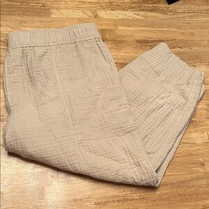 Madewell Women's Textured Cream Wide Leg Pants